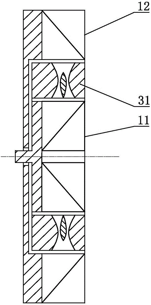 Inter-pressure counter-rotating impeller mechanism