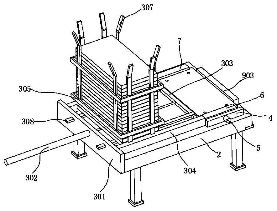 Punching device for machining side plates of three-color shelf