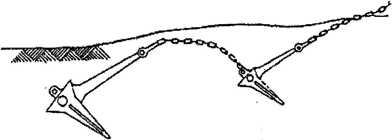 Floating body one-cable multi-anchor anchoring and mooring device at sea