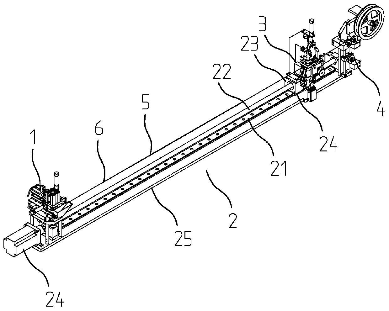 Threading machine and threading method for threading steel wire into ferrule