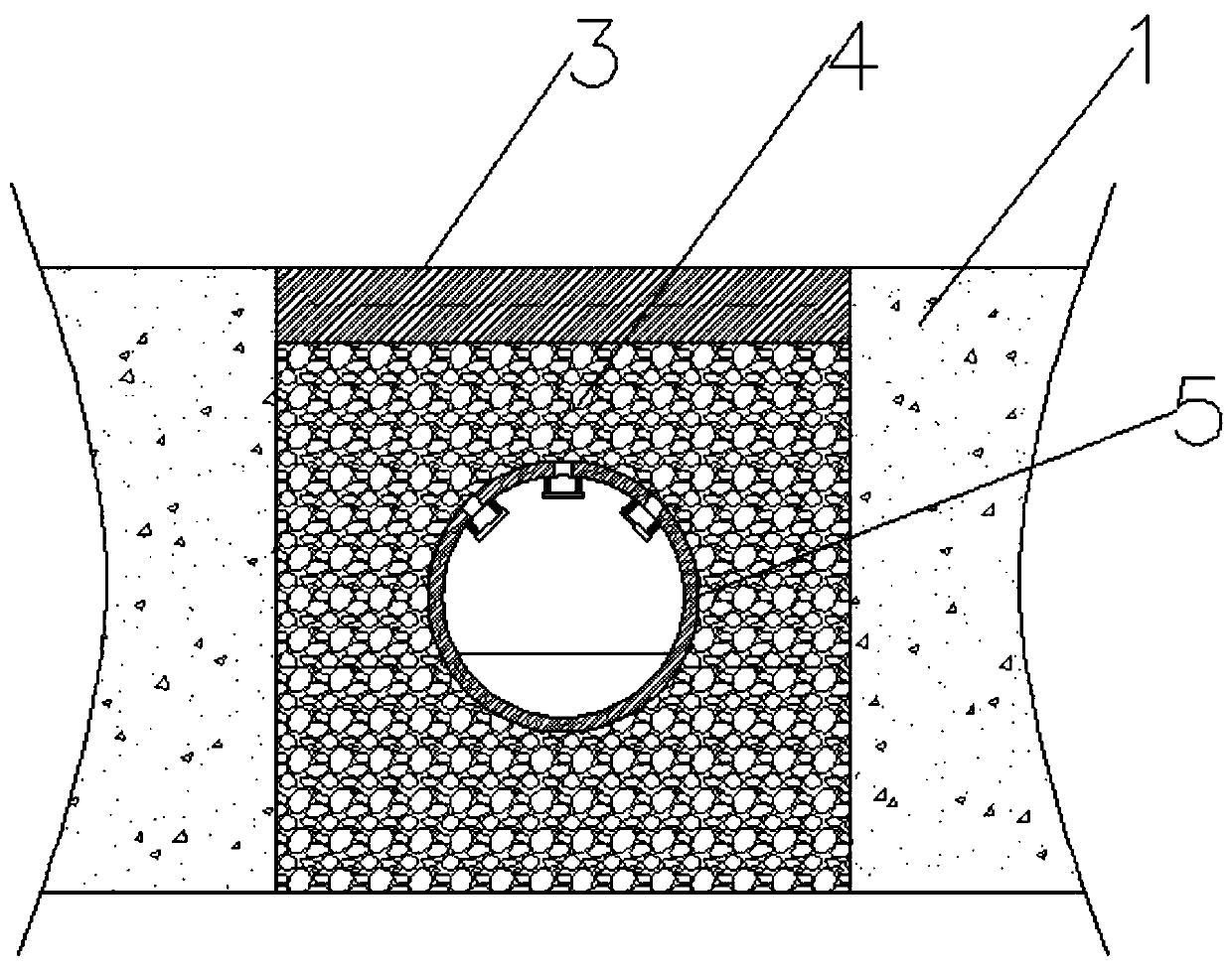Underdrain structure modified through concrete pavement and construction method of underdrain structure
