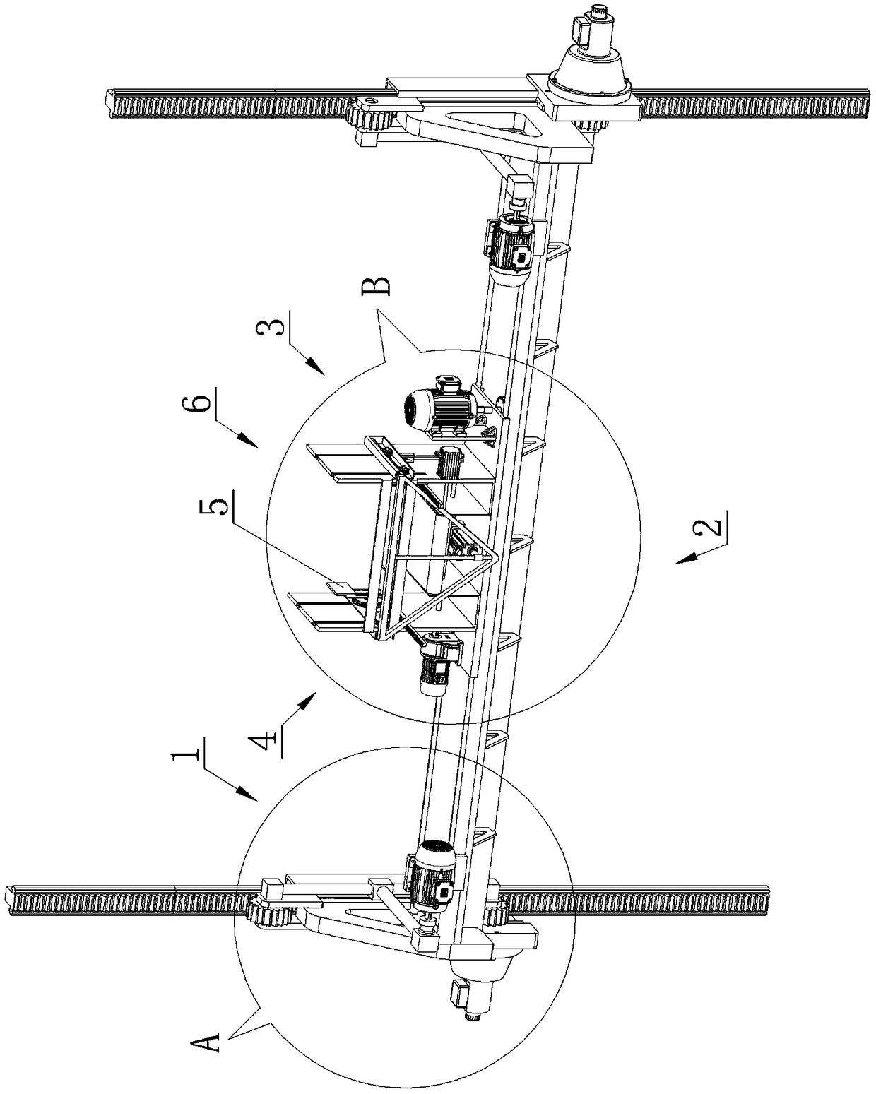 Automatic assembling and disassembling system for flower pot module in vertical greening operation