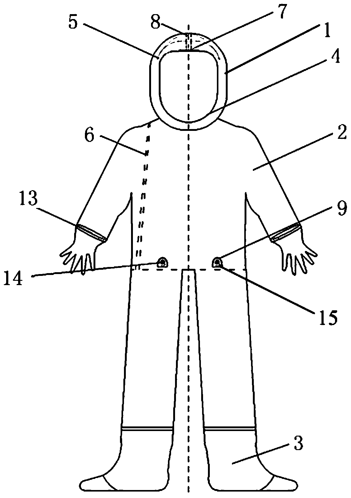 Full-coverage oxygen-enriched anti-epidemic protective clothing