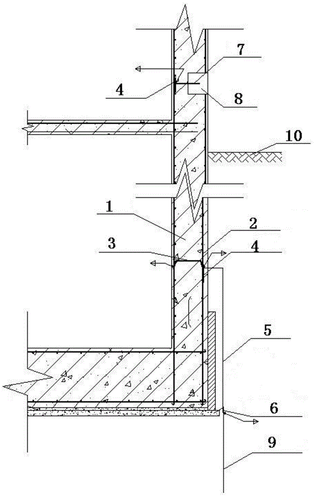 Lightning-protection manual grounding system and construction method by utilizing structure steel bar externally-connected downlead wire