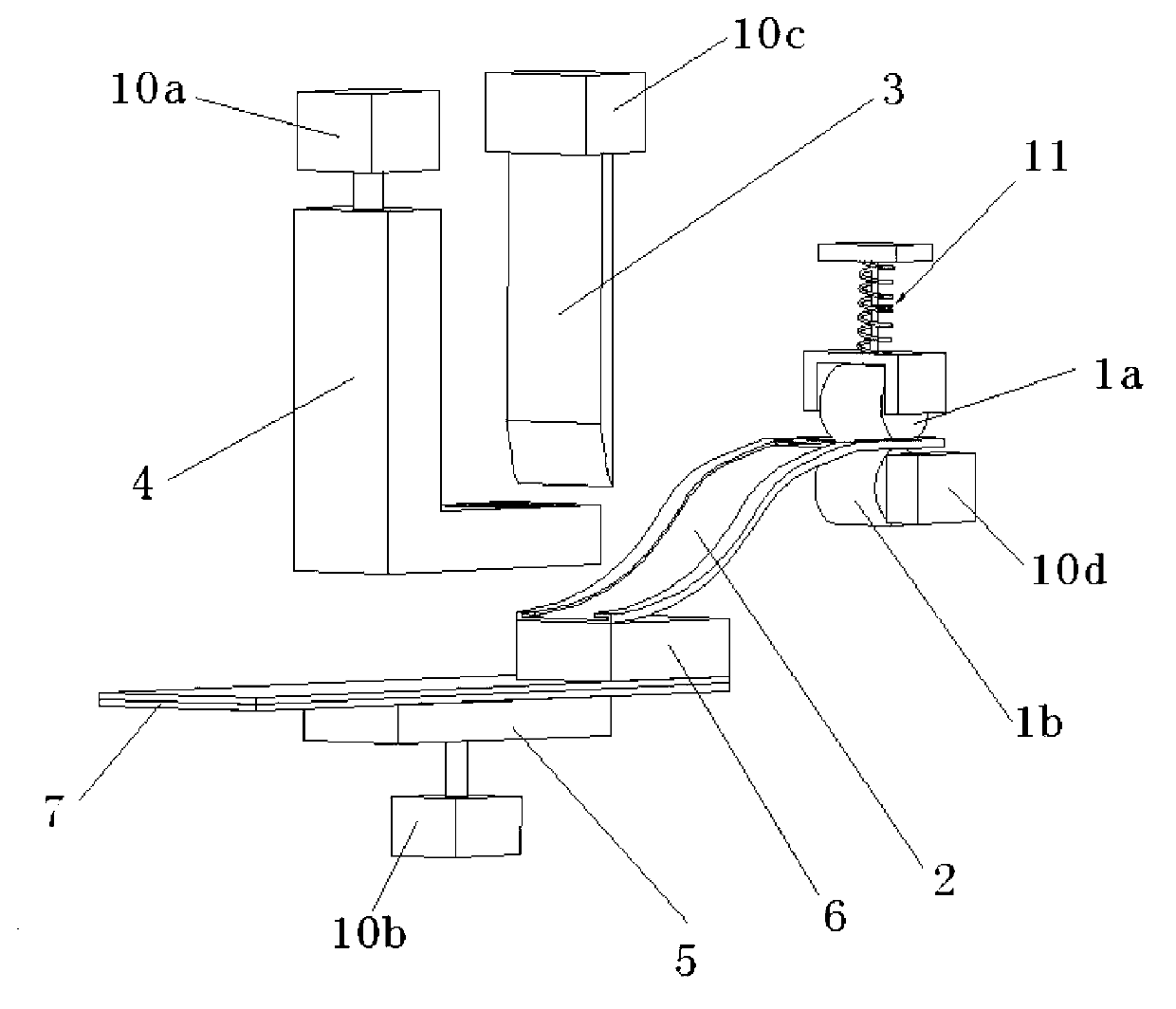 Transverse band sticking device for band punch of corrugated case