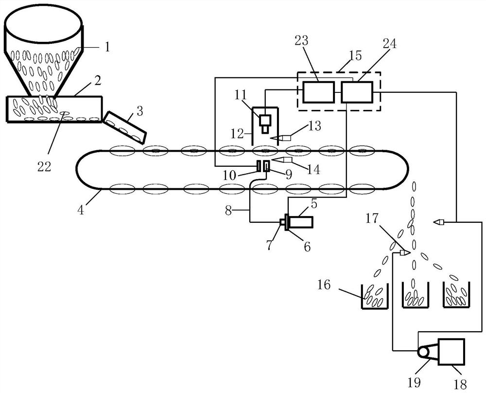 An online detection device and detection method for internal cracks in rice seeds