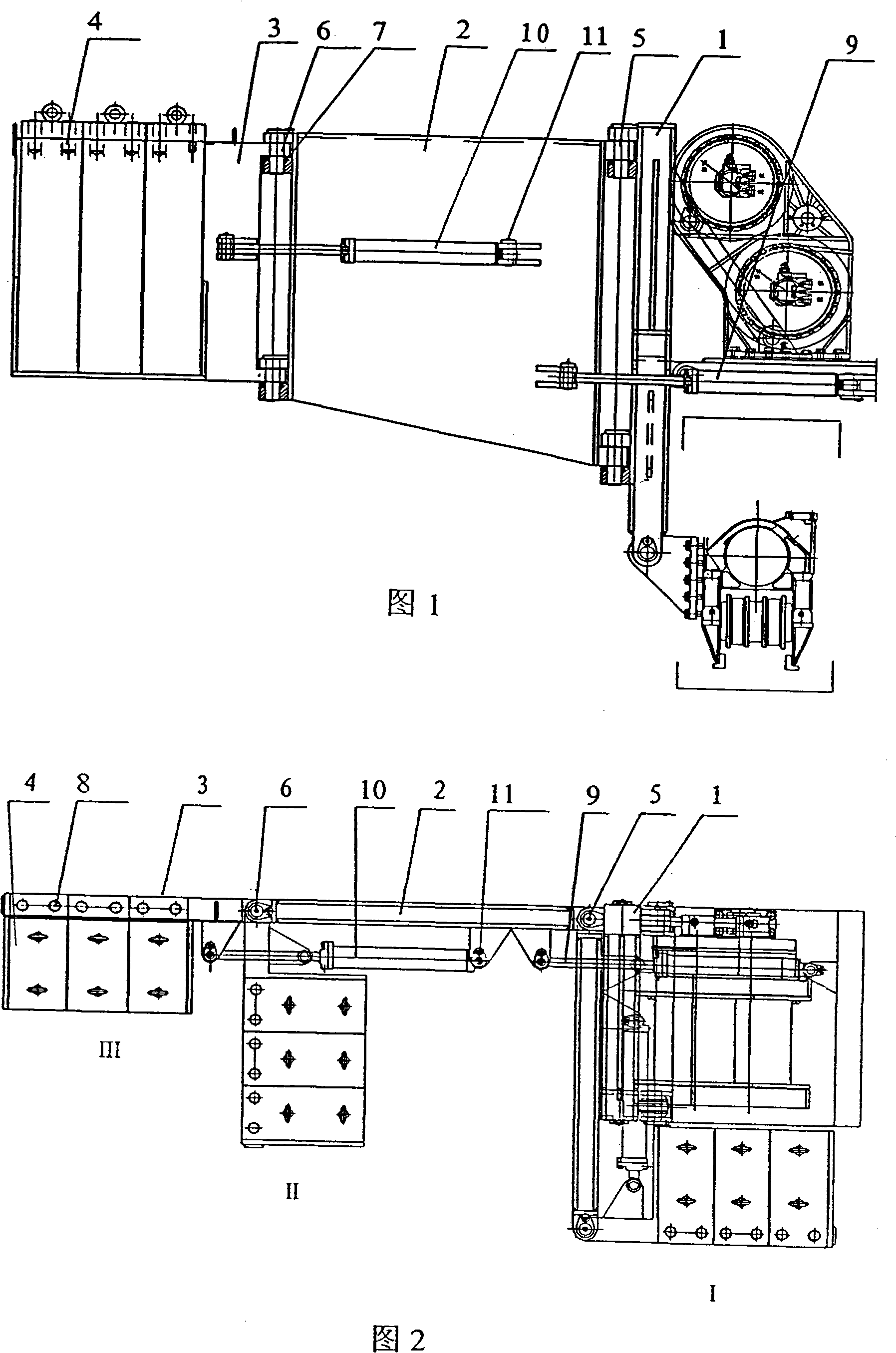 Two-stage folding type balance mechanism of pipe sling
