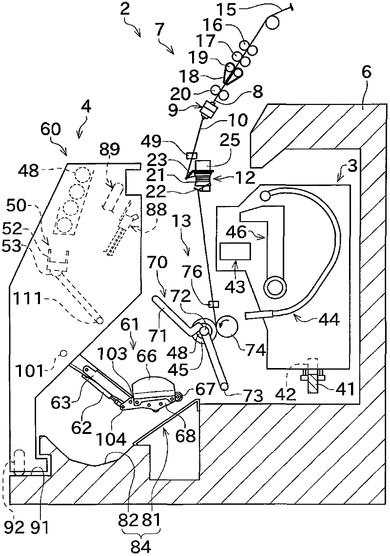 Doffer and yarn winding apparatus including the same