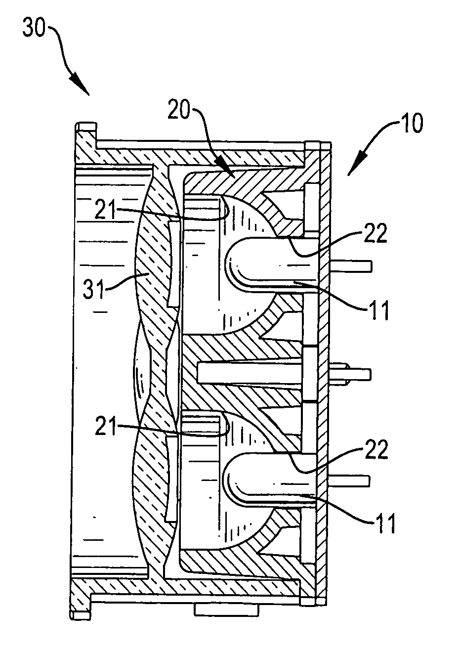 LED lighting device with light converging effect