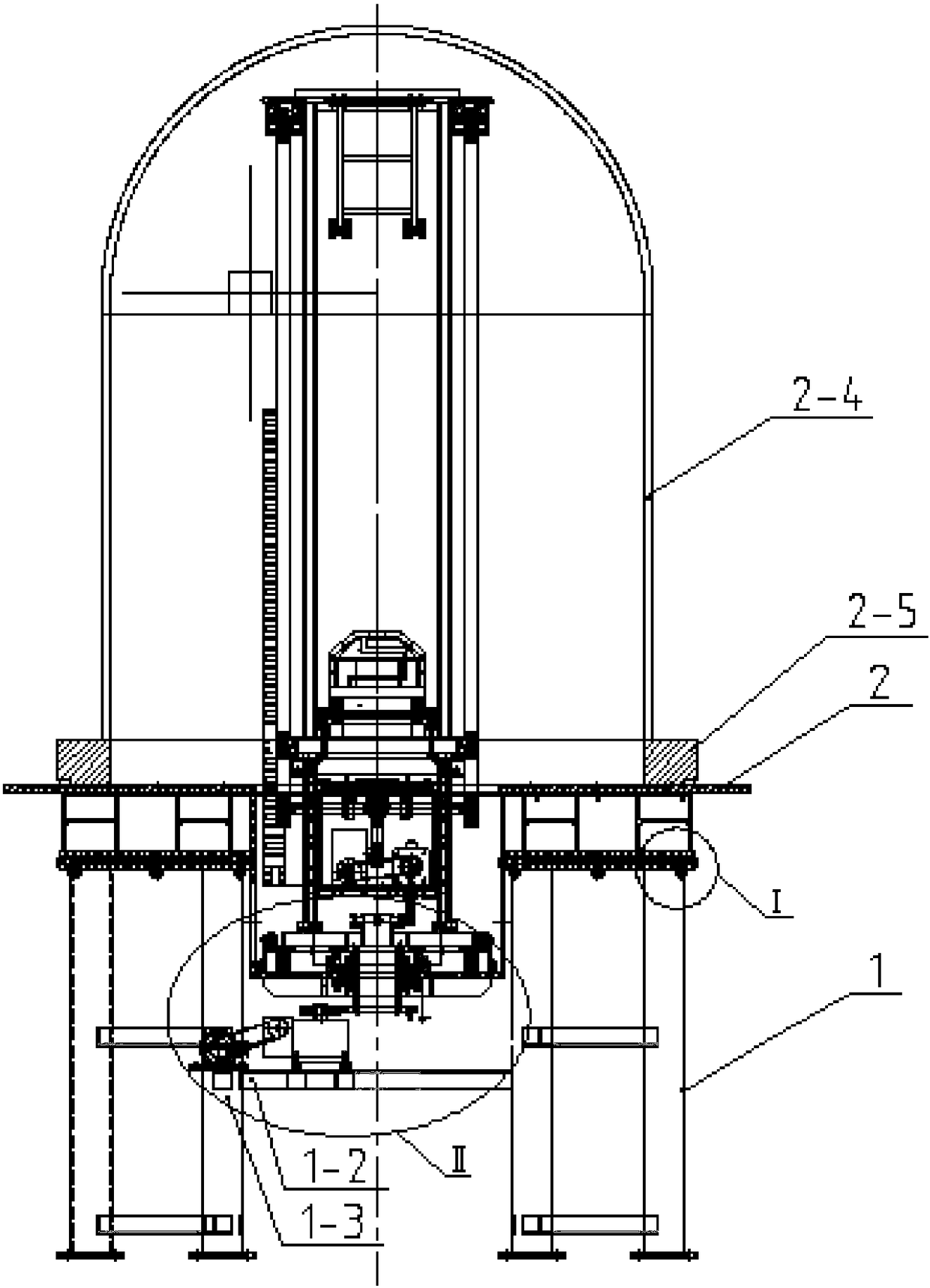 Vacuum cathode arc coating machine for large tank inner wall coating