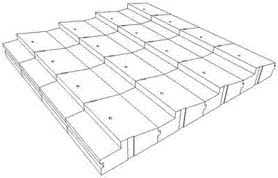 Novel-structure dam revetment prefabricated block produced from recycled aggregate