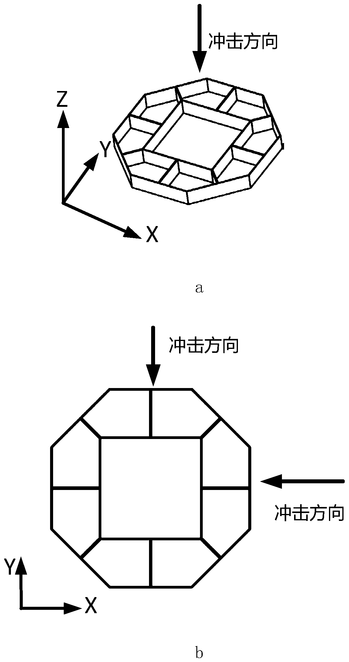 Multidirectional bearing honeycomb structure