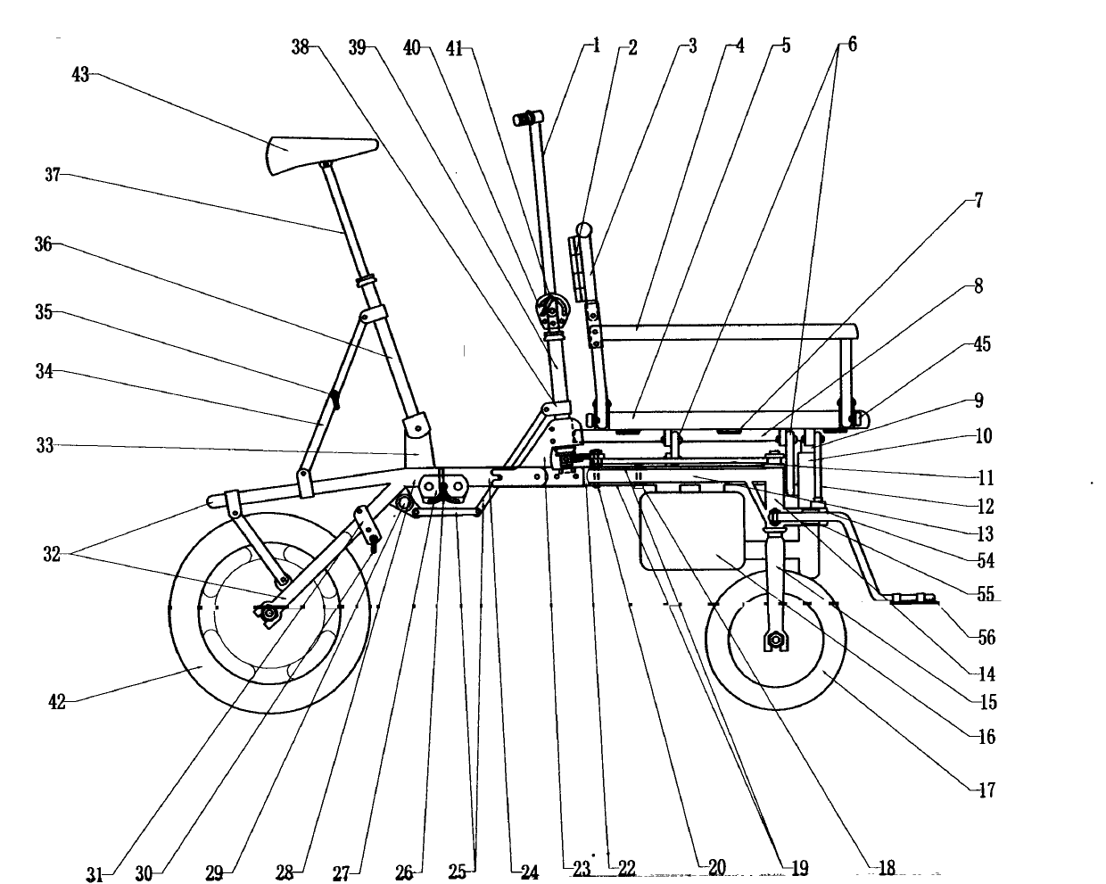 Multifunctional full-folding electric tricycle