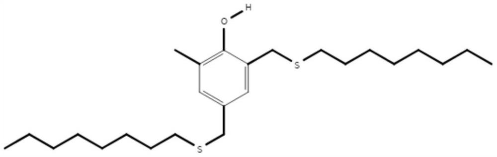 A kind of preparation method of 2,4-two (n-octyl sulfide methylene)-6-methylphenol