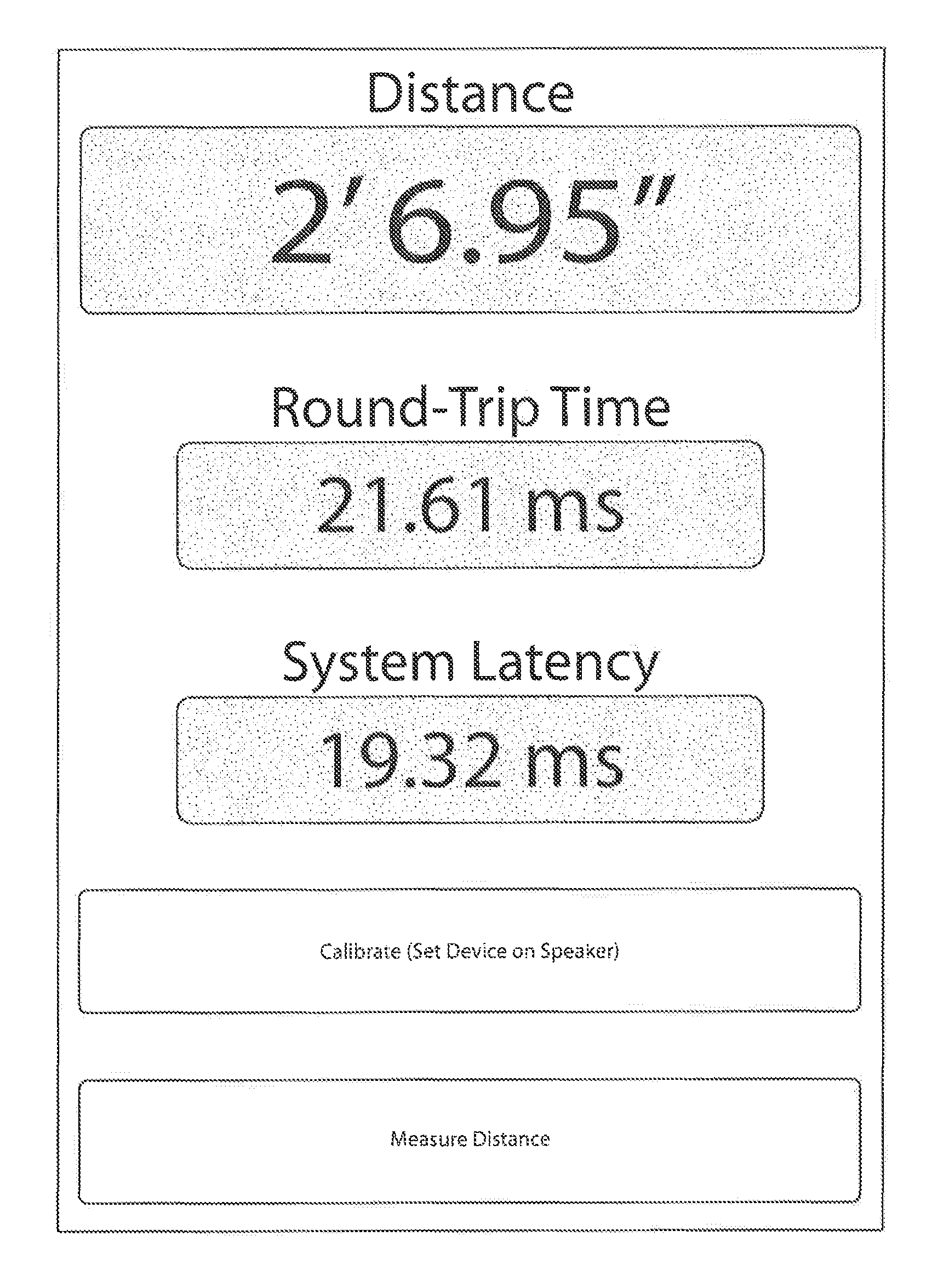 Device, method and software for measuring distance to a sound generator by using an audible impulse signal