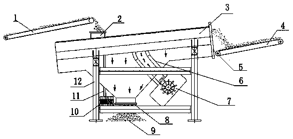 Automatic sorting device and sorting method of elongated and flaky particles of coarse aggregate for road surface