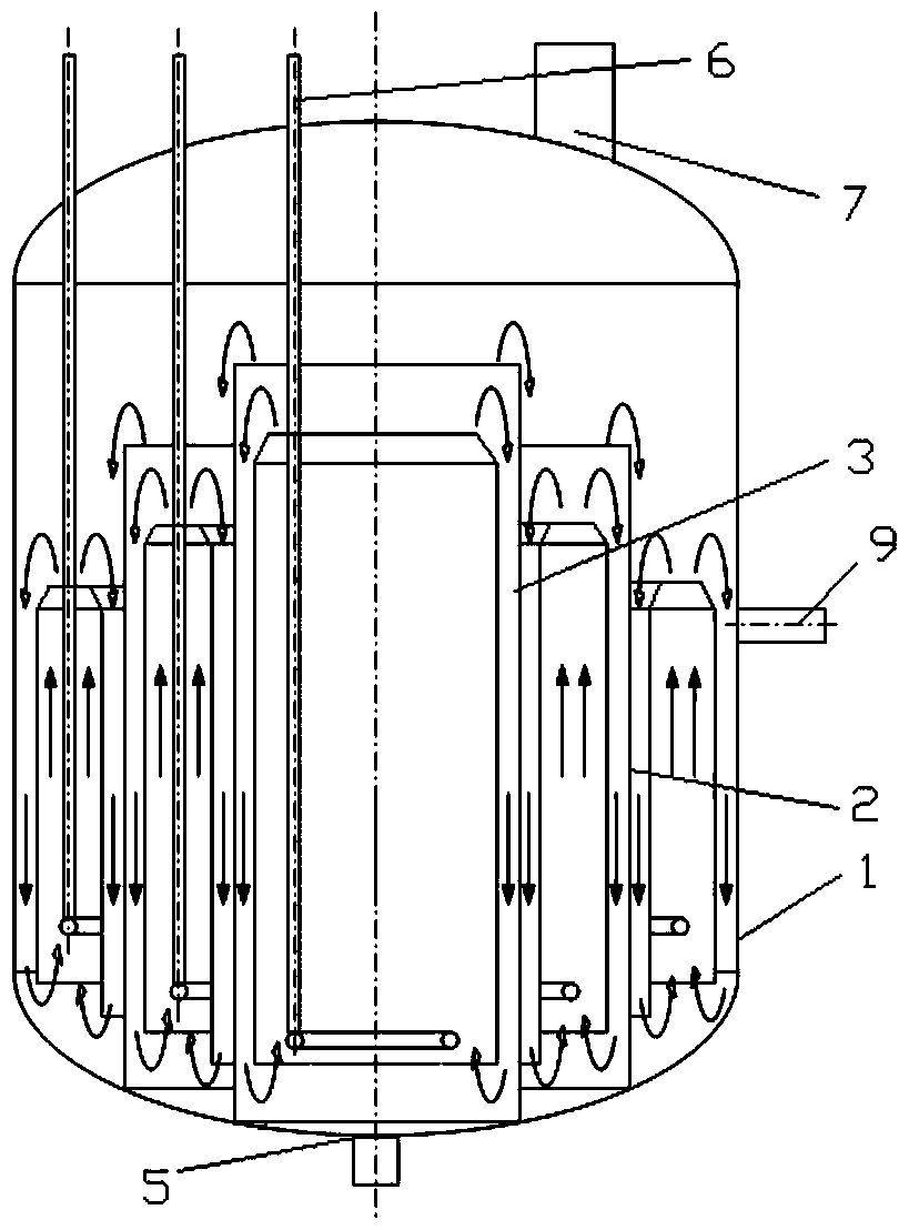 A kind of multi-layer guide tube bubbling reactor and using method thereof