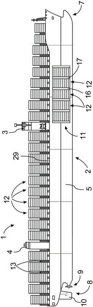 Container vessel for cabinet freezer and having increased capacity