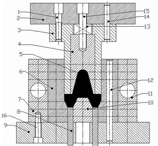 Semisolid forming method for aluminum-base composite material creeper tread of special vehicle and forming mold thereof