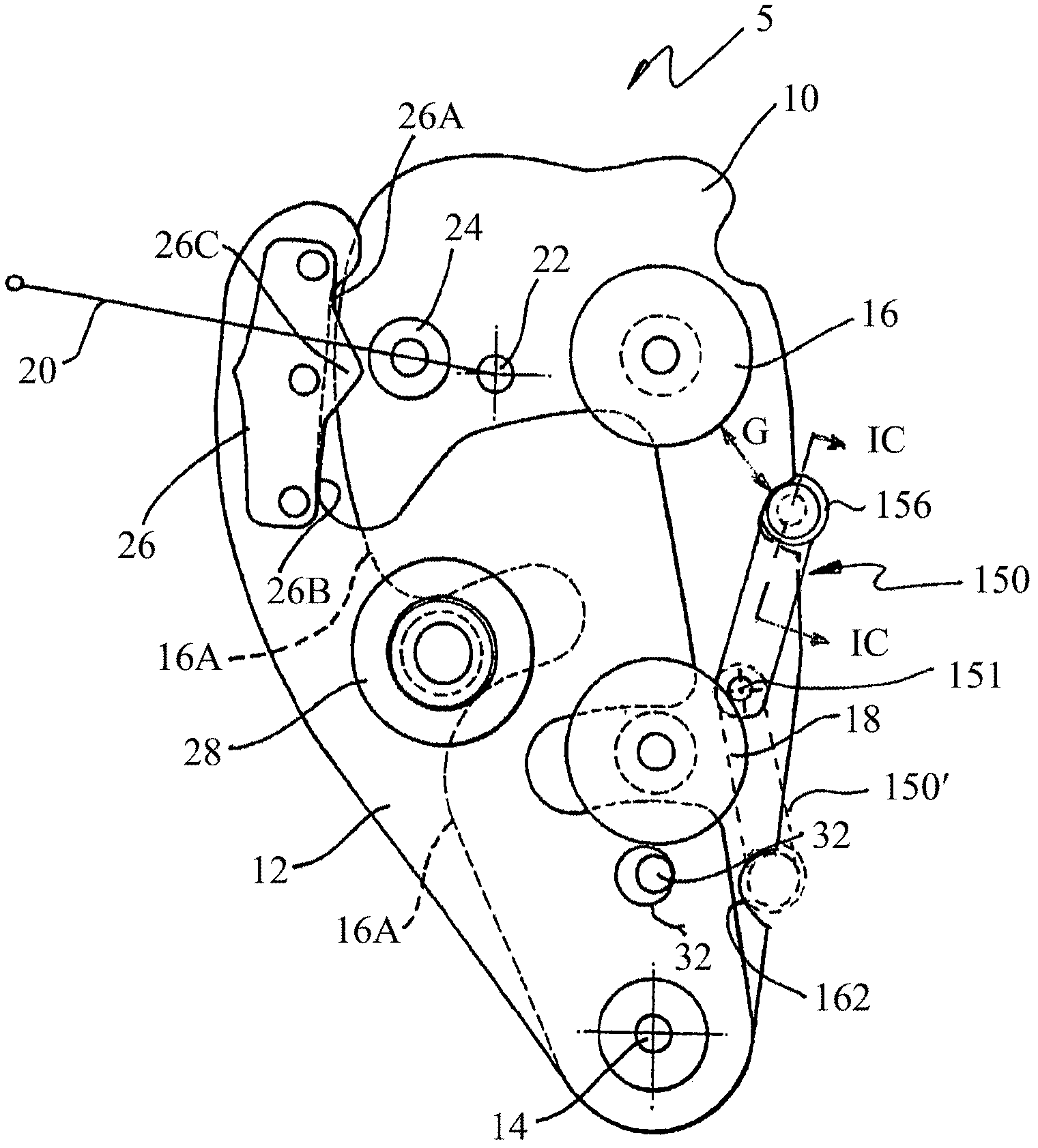 Descender with self- acting brake