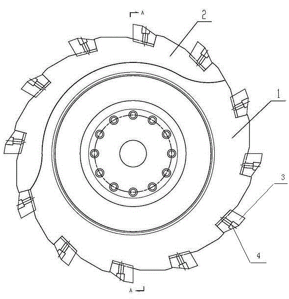 Multipurpose disc-type turning cutter head for crankshafts