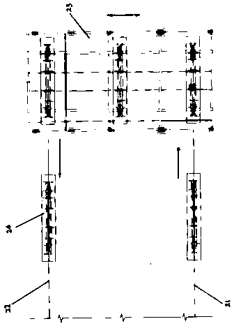 Heavy type catenary conveying system with moving machine