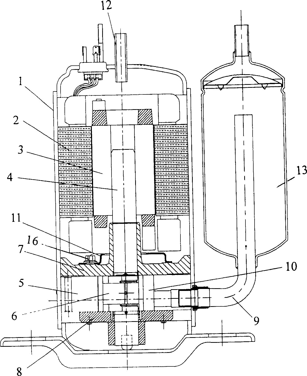 Muffler for hermetic rotary compressor