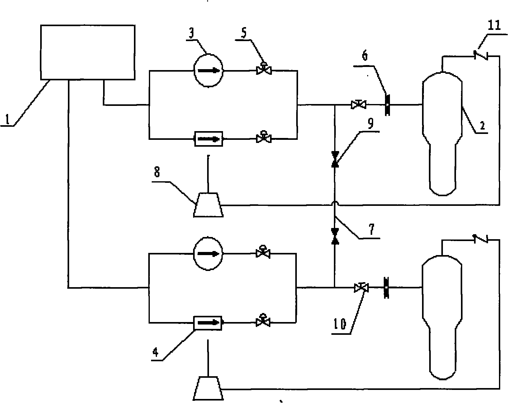 Auxiliary water supply system used for nuclear power station single reactor and actuating safety function