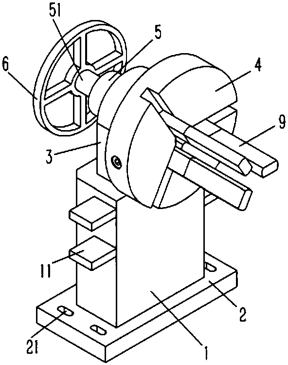 Rolling wheel fixing clamp in sand-blasting machine