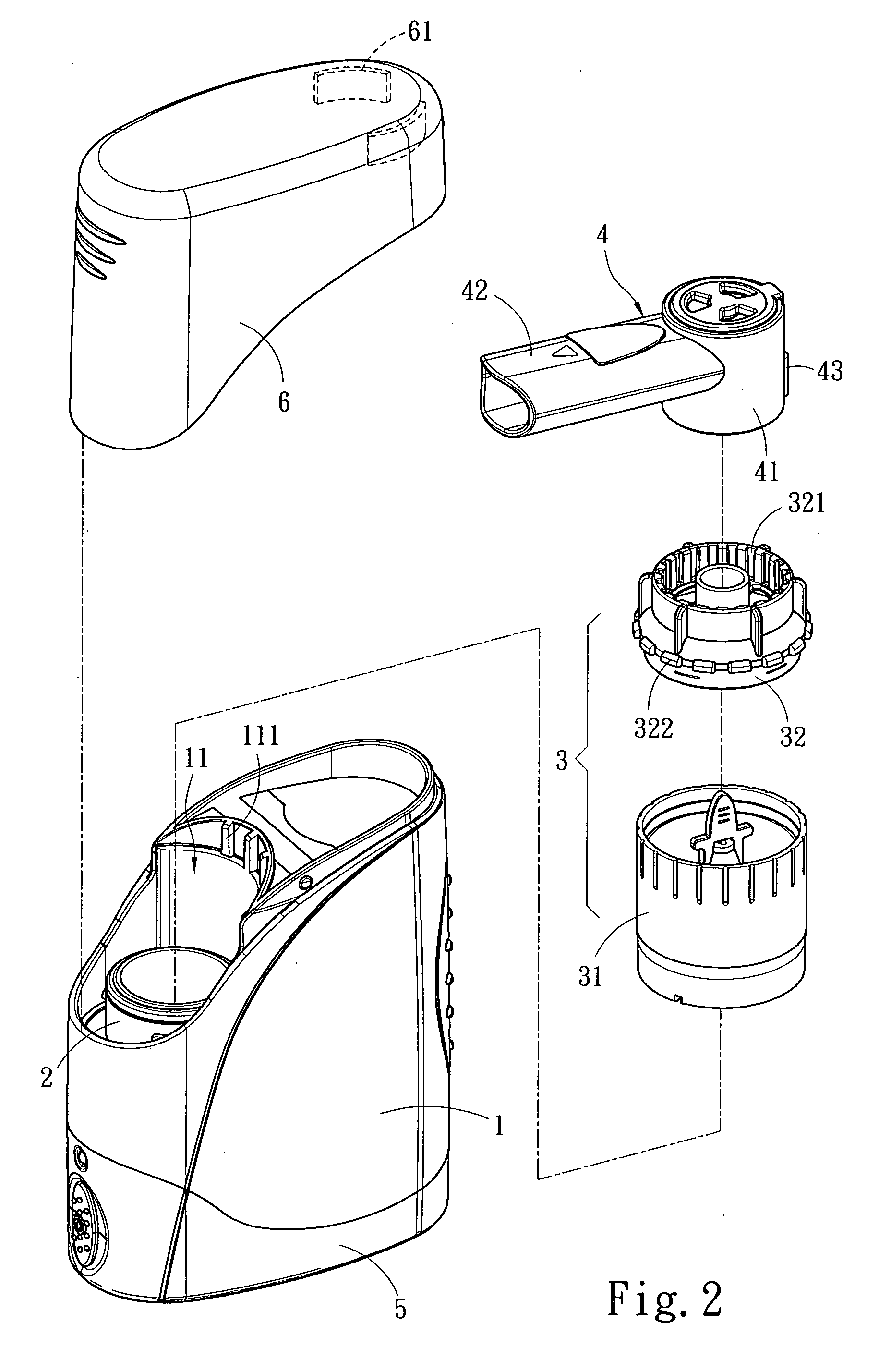 Nebulizing apparatus for medical use with improved nozzle positioning structure