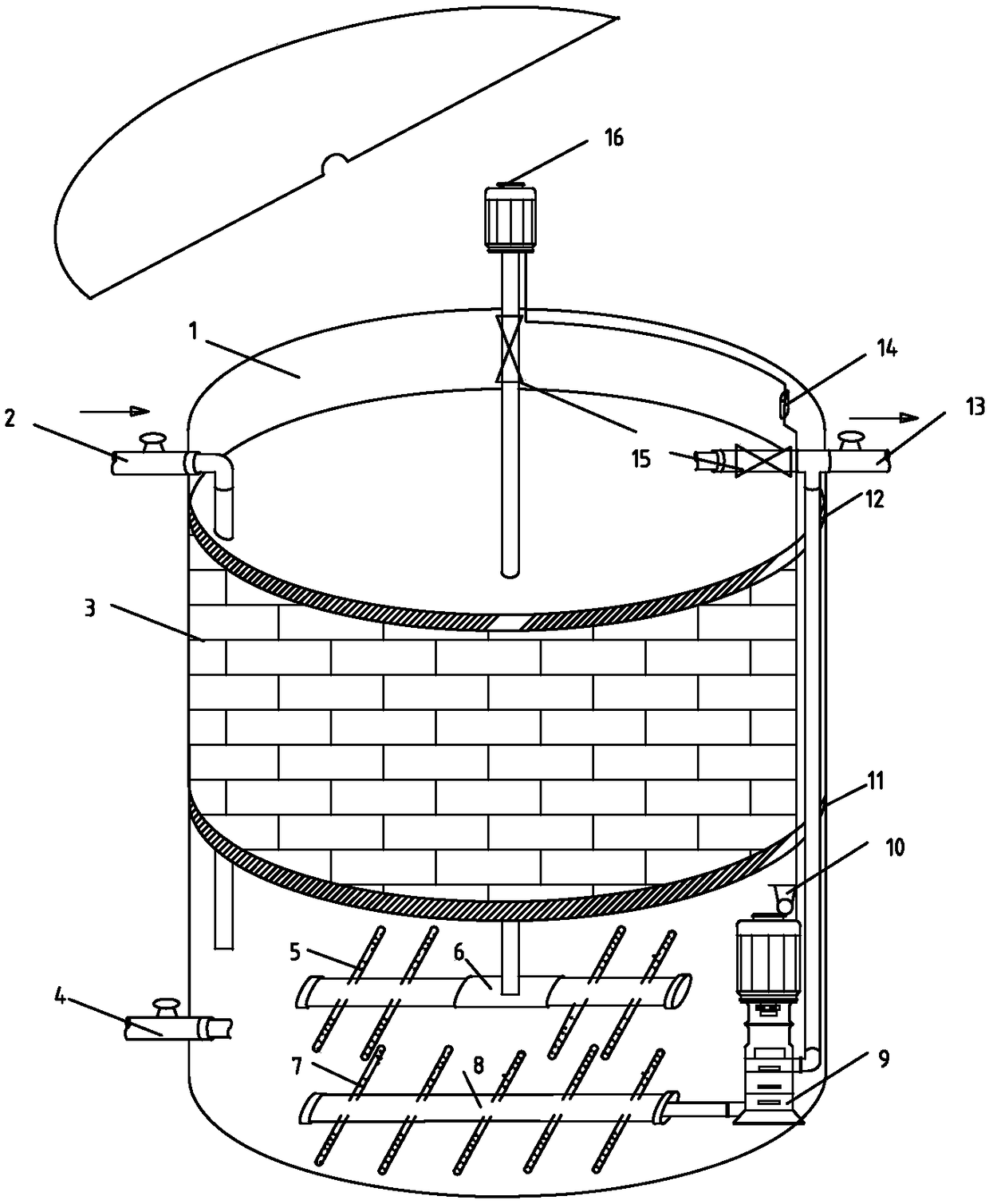 Integrated sewage treatment device and treatment method based on bamboo charcoal filling materials