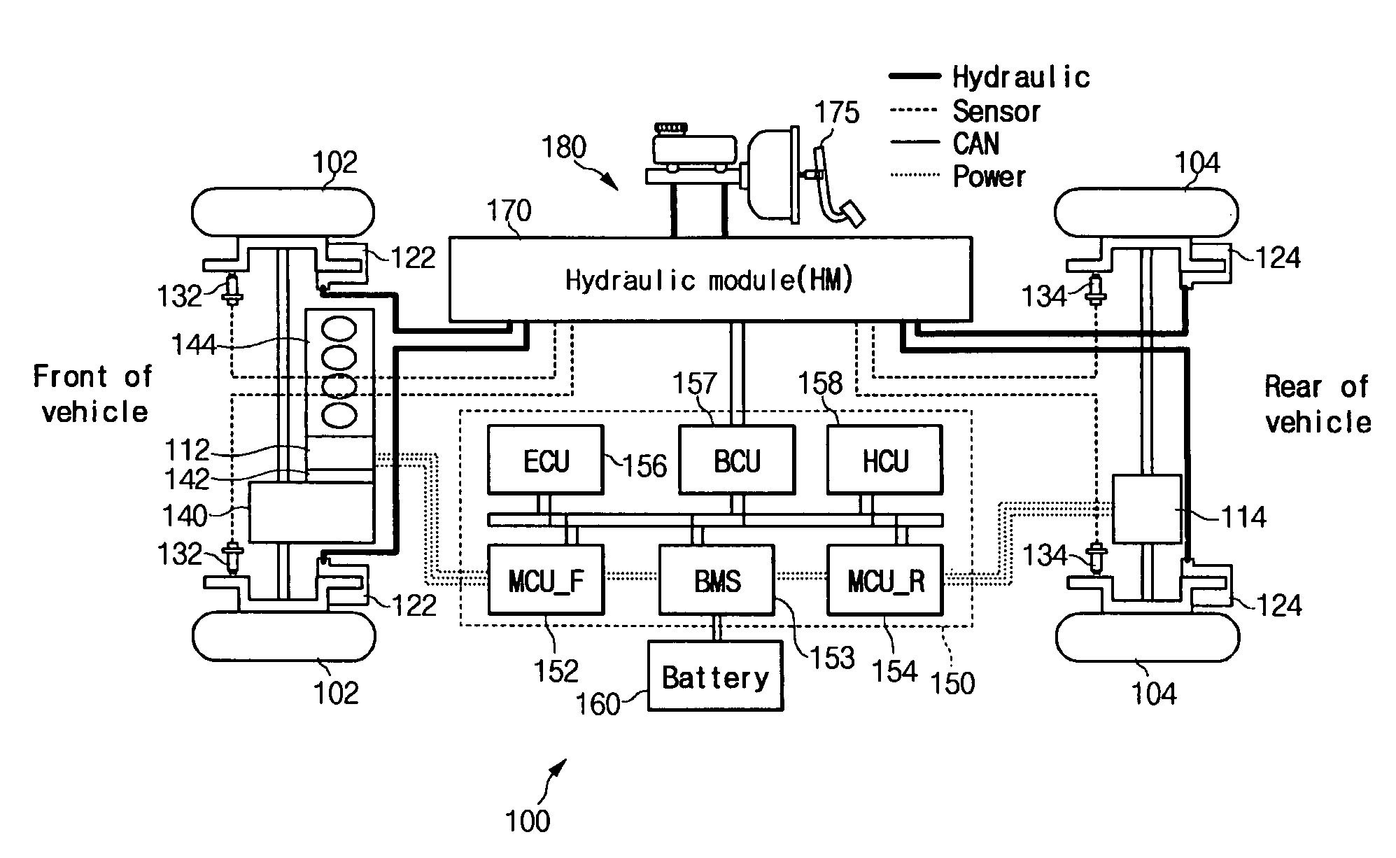 Method and system for controlling regenerative braking of a four wheel drive electric vehicle