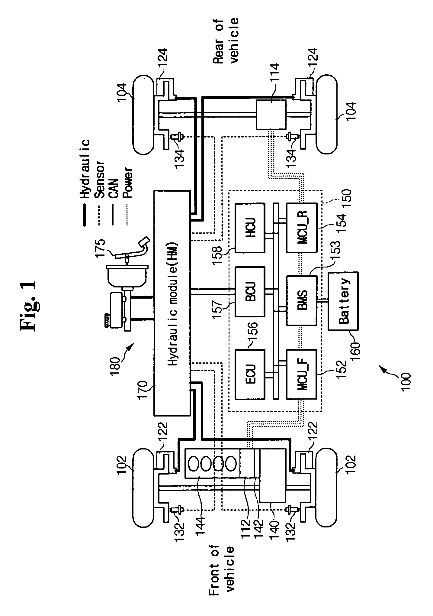 Method and system for controlling regenerative braking of a four wheel drive electric vehicle
