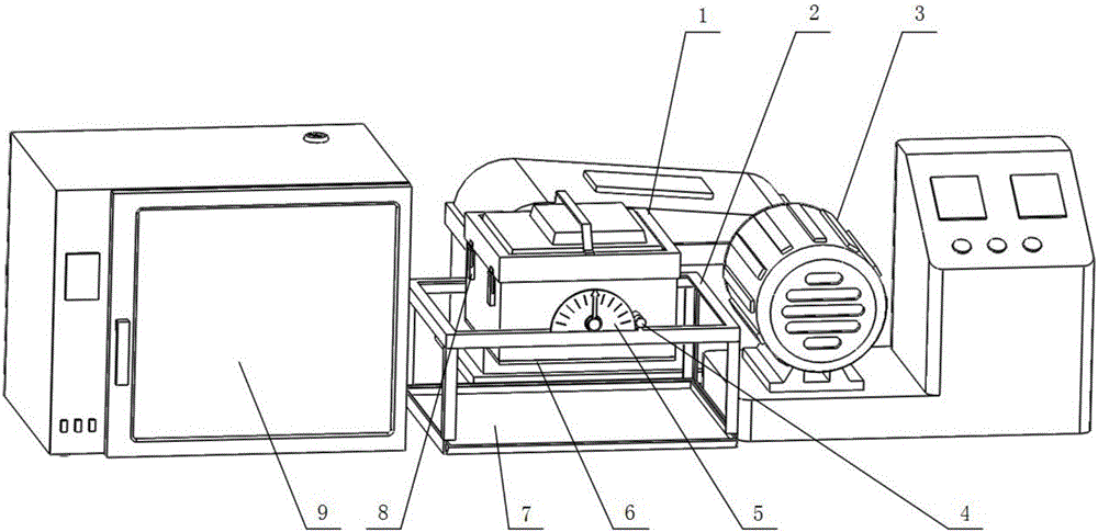 A kind of polymer powder slush molding test method and device