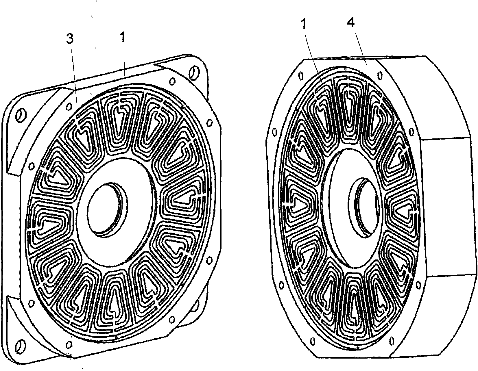 Disc type permanent magnet motor comprising winding in printed circuit board structure
