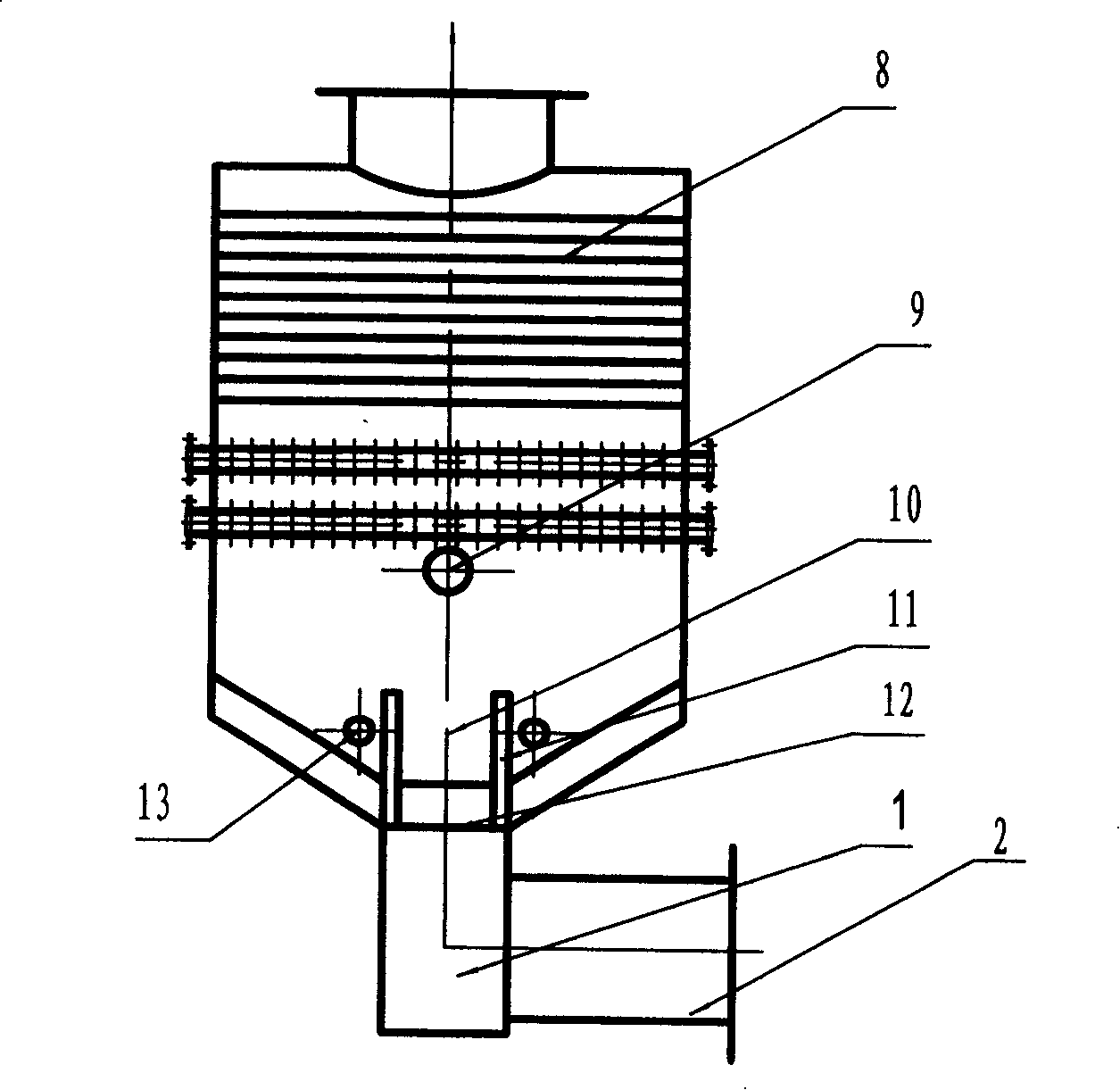 Air-actuated overflow wind-water combined slag-cooling machine