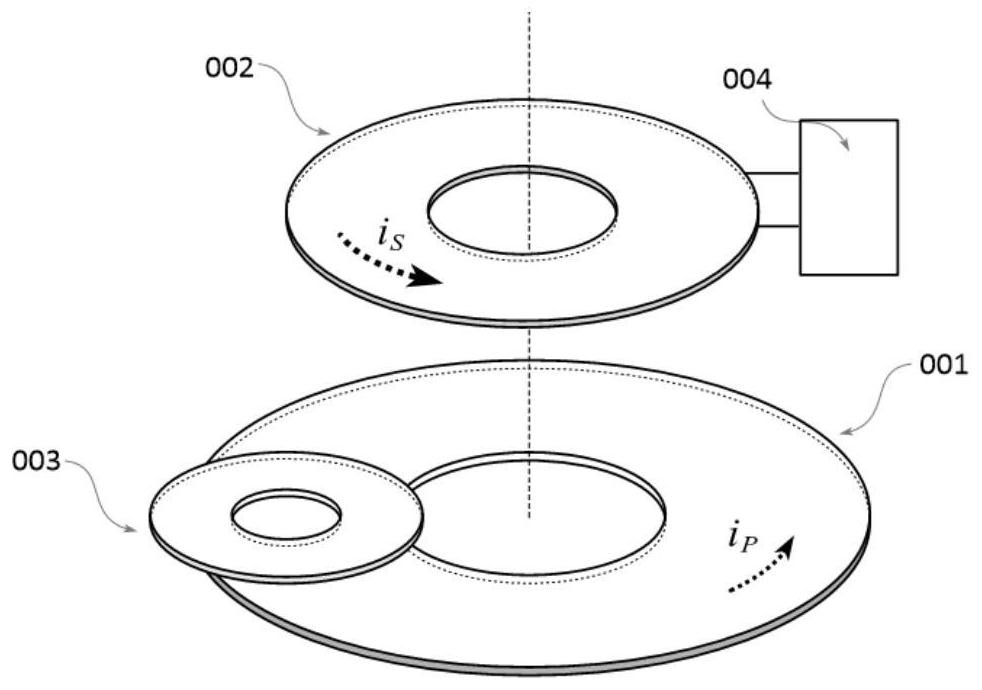 Weak magnetic field excitation three-coil detection device