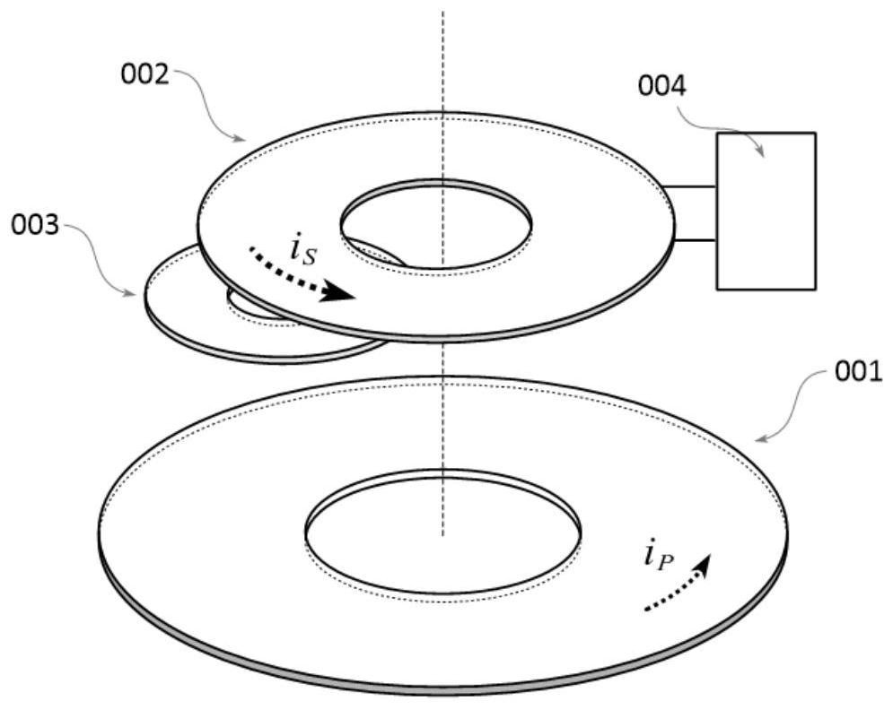 Weak magnetic field excitation three-coil detection device
