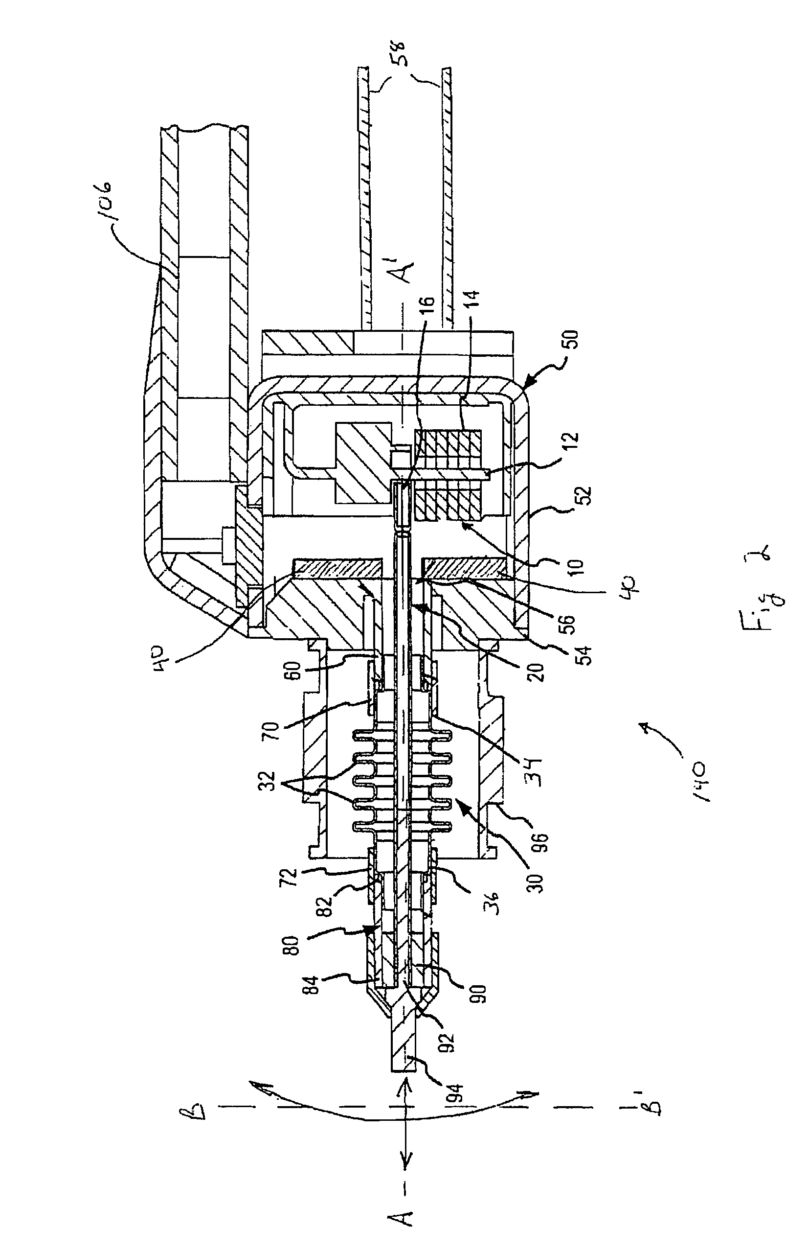 Implantable transducer with transverse force application
