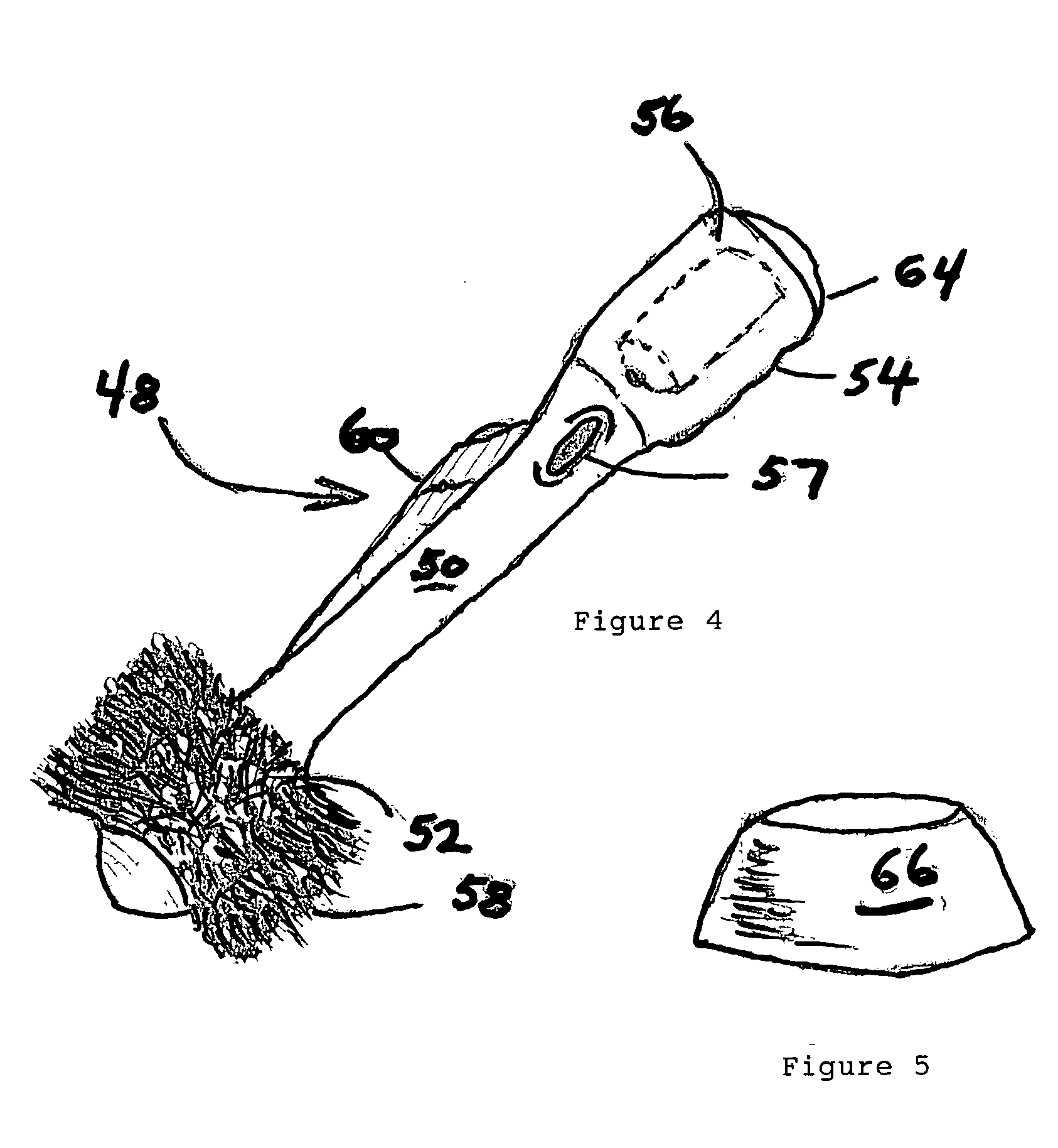 Power driven toilet brush with cleaner container and supporting stand