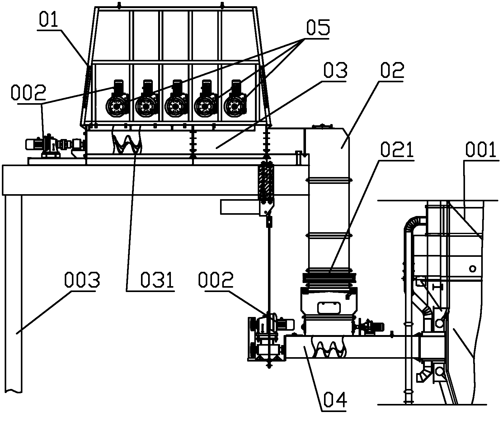 Front feeding system of biomass power plant furnace