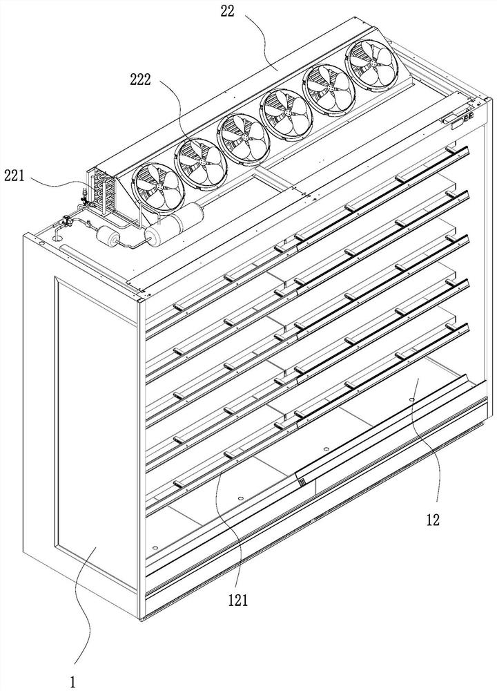 Air curtain cabinet of air-cooled condensation system