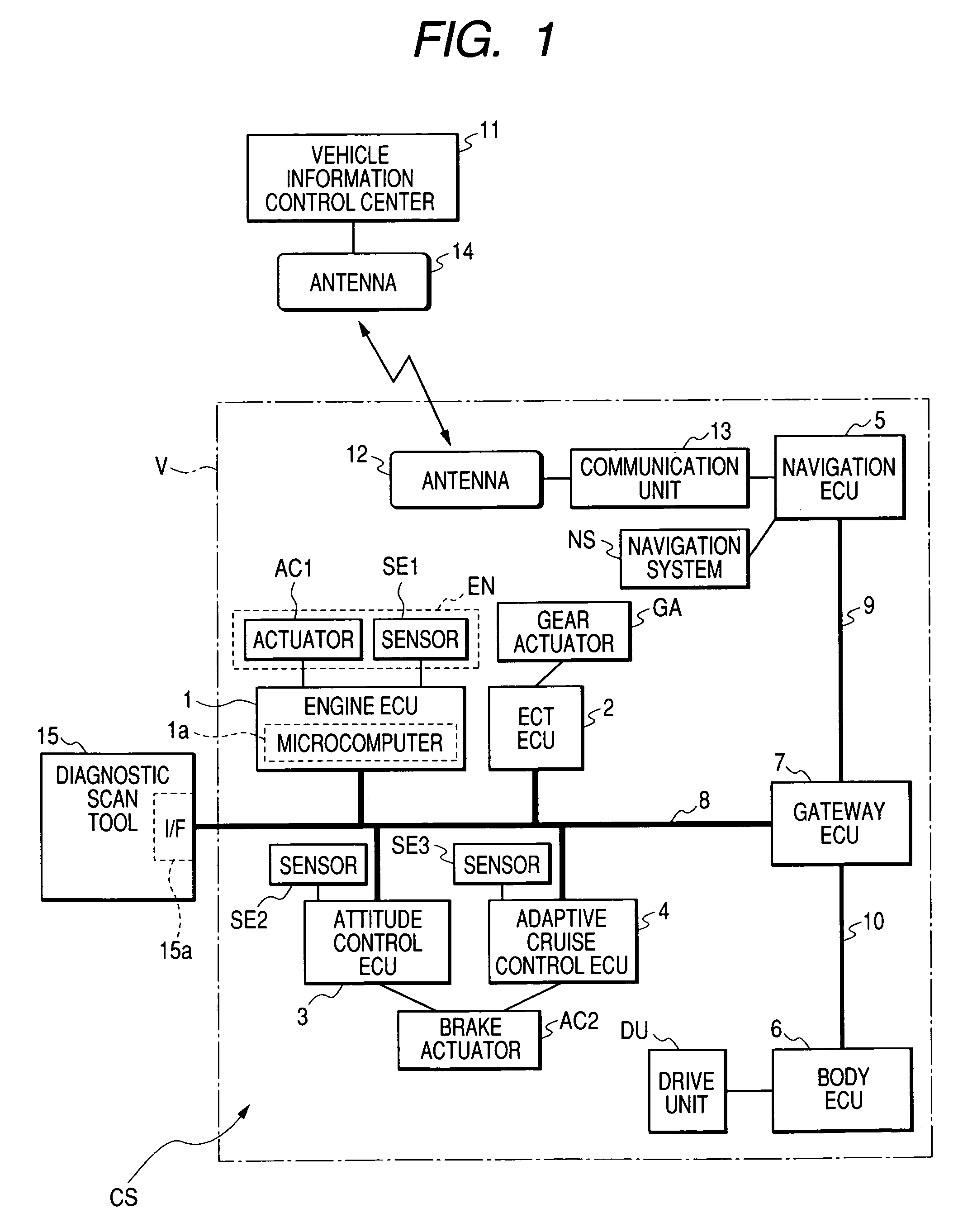 In-vehicle control apparatus communicably coupled through a communication line