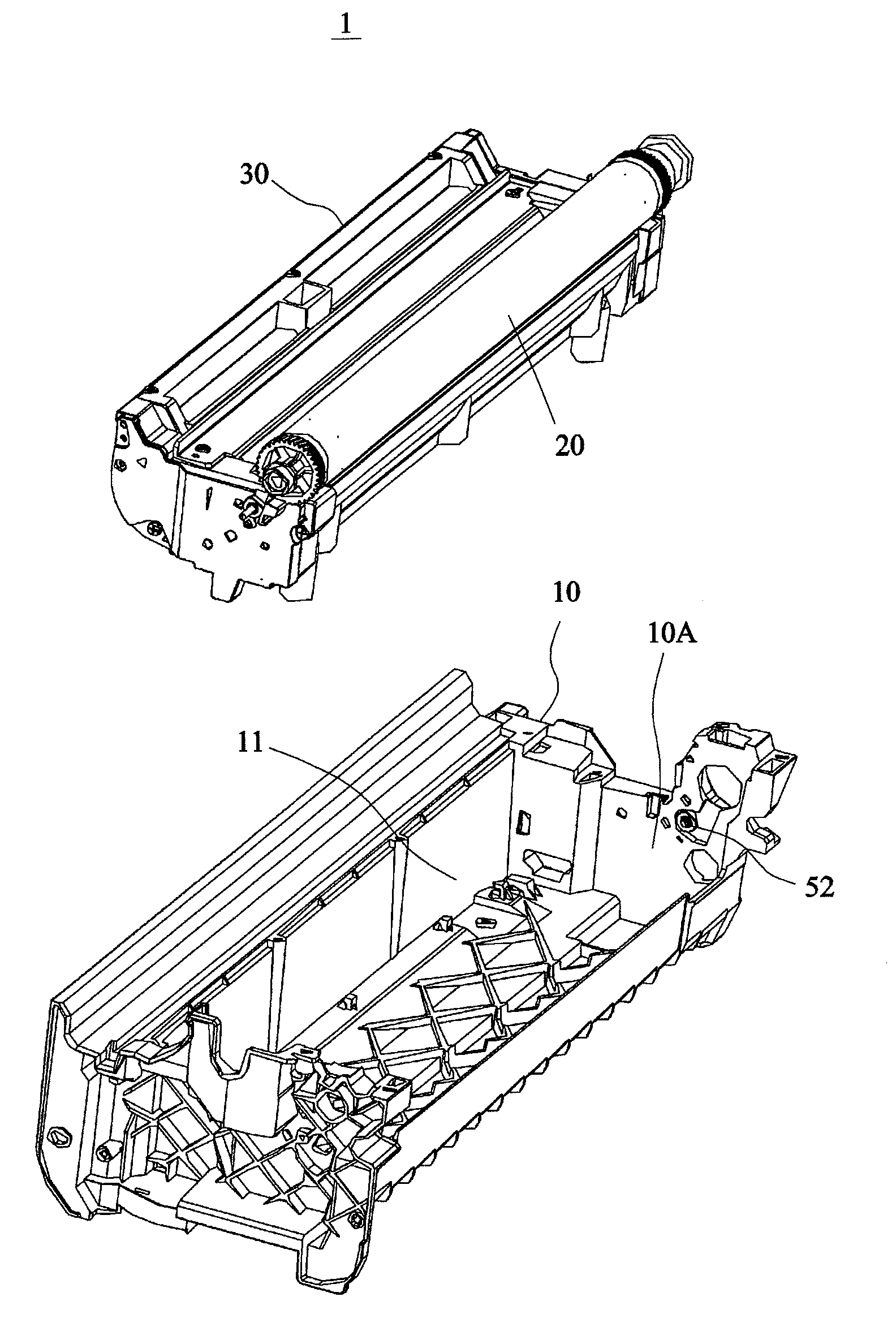 Image forming apparatus with top-mounted photosensitive drum