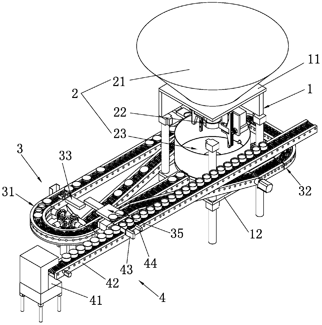 An automatic bottom cover machine