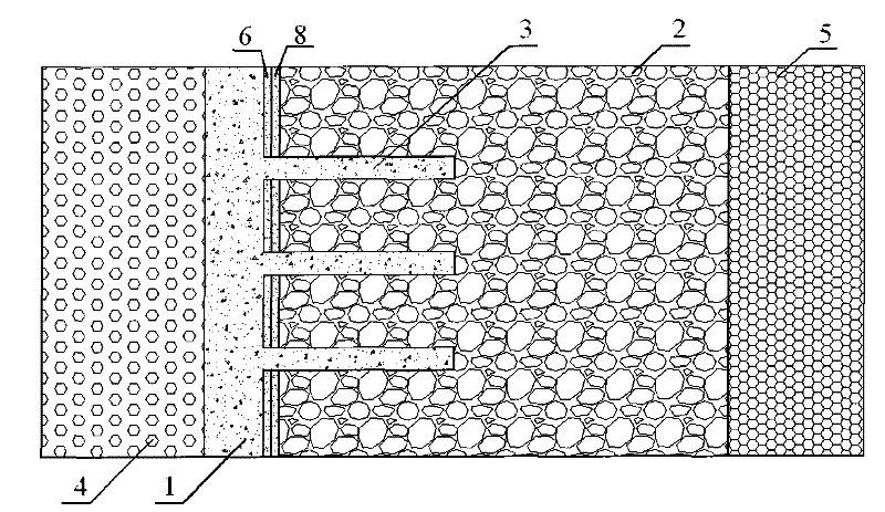 Concrete-enrockment mixed dam and construction method thereof