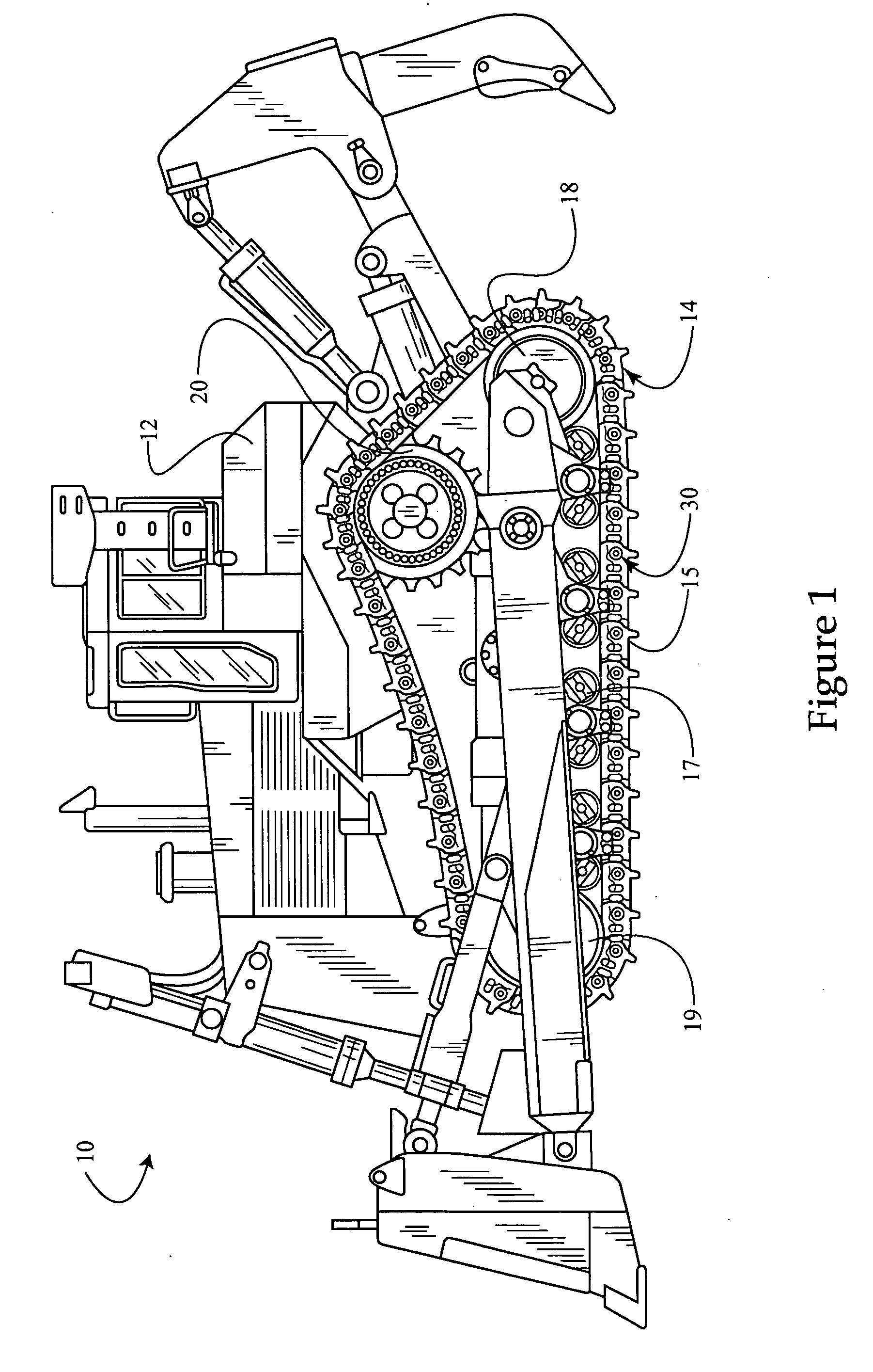 Cartridge assembly for a track chain of a track type work machine and work machine using same
