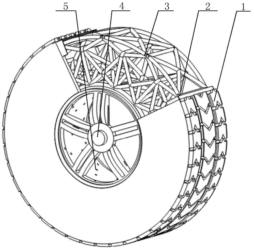 Space truss type non-pneumatic tire
