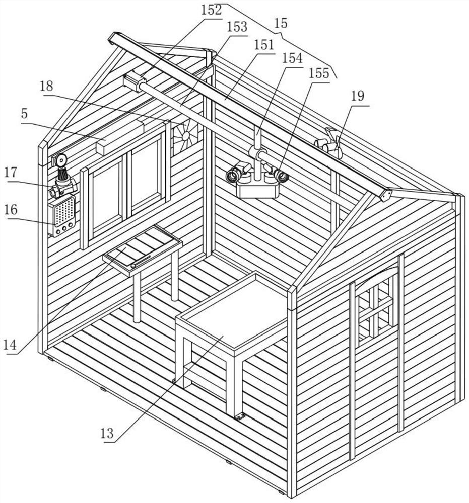 Intelligent assembled child wooden house with intelligence training function