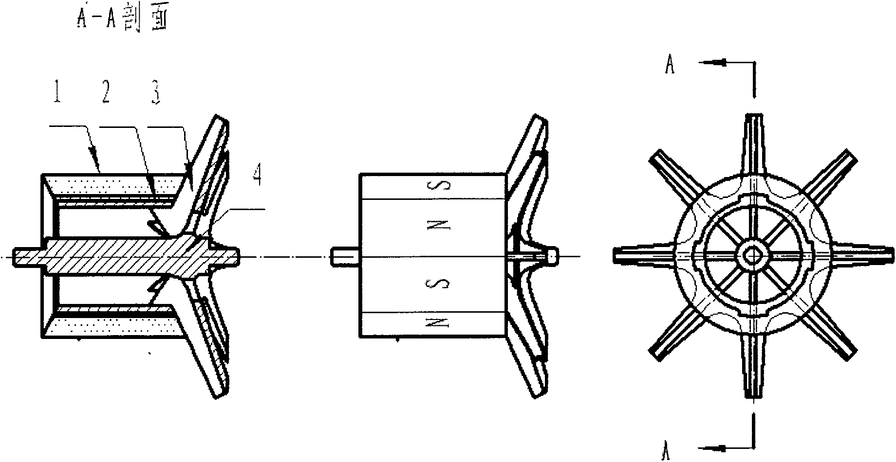 Impeller of rotor for shaftless transmission pump